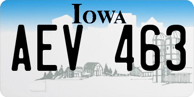 IA license plate AEV463