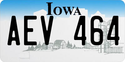 IA license plate AEV464