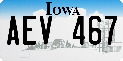 IA license plate AEV467