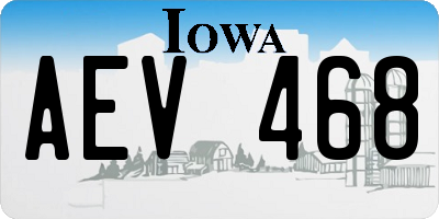 IA license plate AEV468