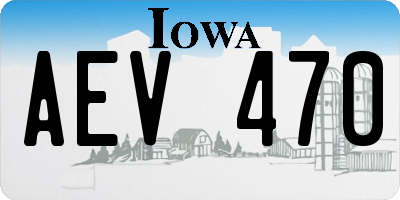IA license plate AEV470