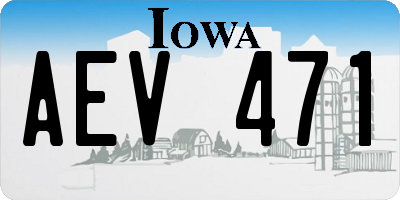 IA license plate AEV471