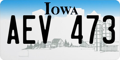 IA license plate AEV473