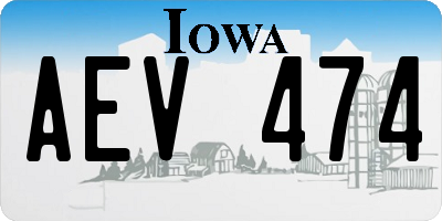 IA license plate AEV474