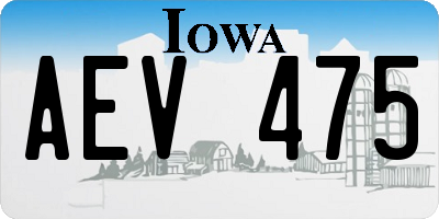 IA license plate AEV475