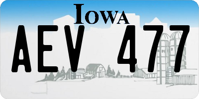 IA license plate AEV477