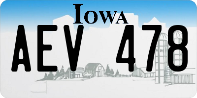 IA license plate AEV478