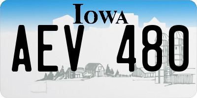 IA license plate AEV480