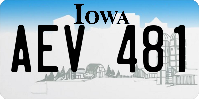 IA license plate AEV481