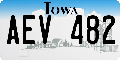 IA license plate AEV482