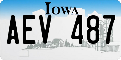 IA license plate AEV487
