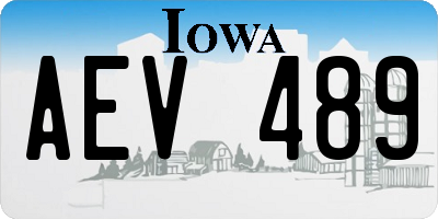 IA license plate AEV489
