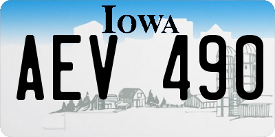 IA license plate AEV490