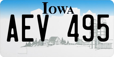 IA license plate AEV495