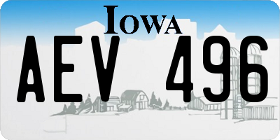 IA license plate AEV496