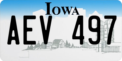 IA license plate AEV497