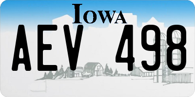 IA license plate AEV498