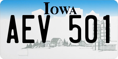IA license plate AEV501