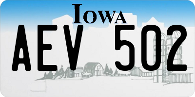 IA license plate AEV502