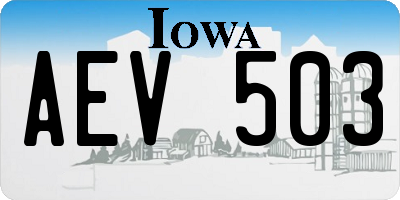 IA license plate AEV503