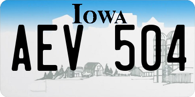 IA license plate AEV504