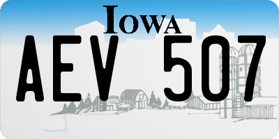 IA license plate AEV507