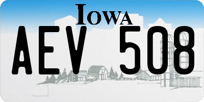 IA license plate AEV508