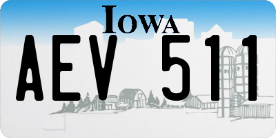 IA license plate AEV511