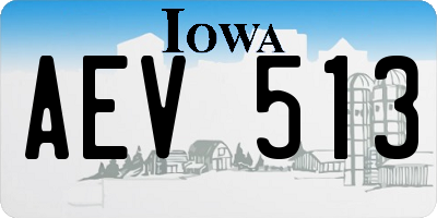 IA license plate AEV513