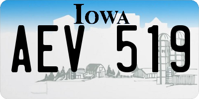 IA license plate AEV519