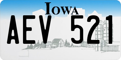 IA license plate AEV521