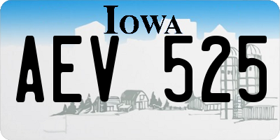 IA license plate AEV525
