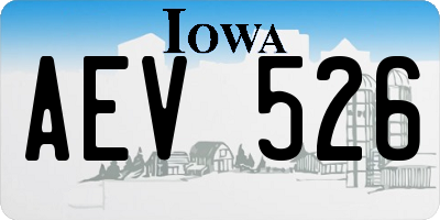 IA license plate AEV526