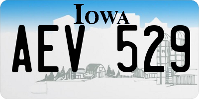 IA license plate AEV529