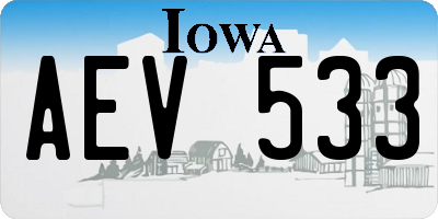 IA license plate AEV533