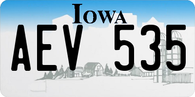 IA license plate AEV535