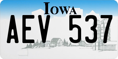 IA license plate AEV537