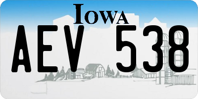 IA license plate AEV538