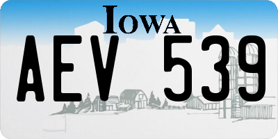 IA license plate AEV539