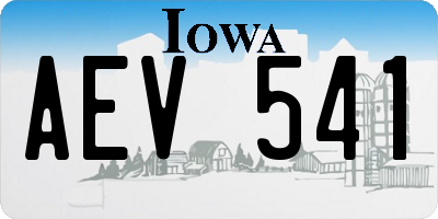 IA license plate AEV541