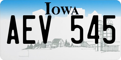 IA license plate AEV545