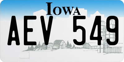 IA license plate AEV549