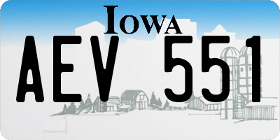 IA license plate AEV551