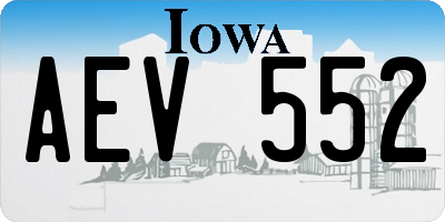 IA license plate AEV552