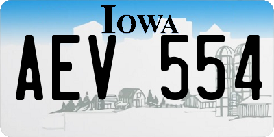 IA license plate AEV554