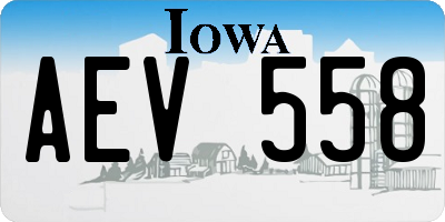 IA license plate AEV558