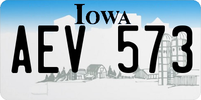 IA license plate AEV573
