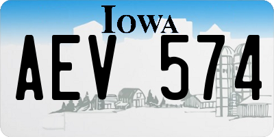 IA license plate AEV574