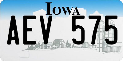 IA license plate AEV575