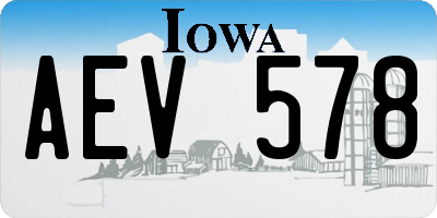 IA license plate AEV578